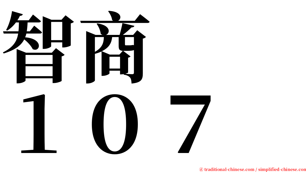 智商　　１０７ serif font